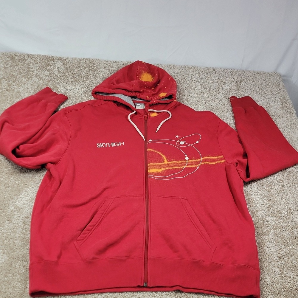 Nike Sky High Red Graphic Pullover Hoodie 3XL Extra Large Men's